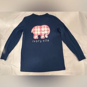 Ivory Ella Long-sleeve Blue T shirt size medium